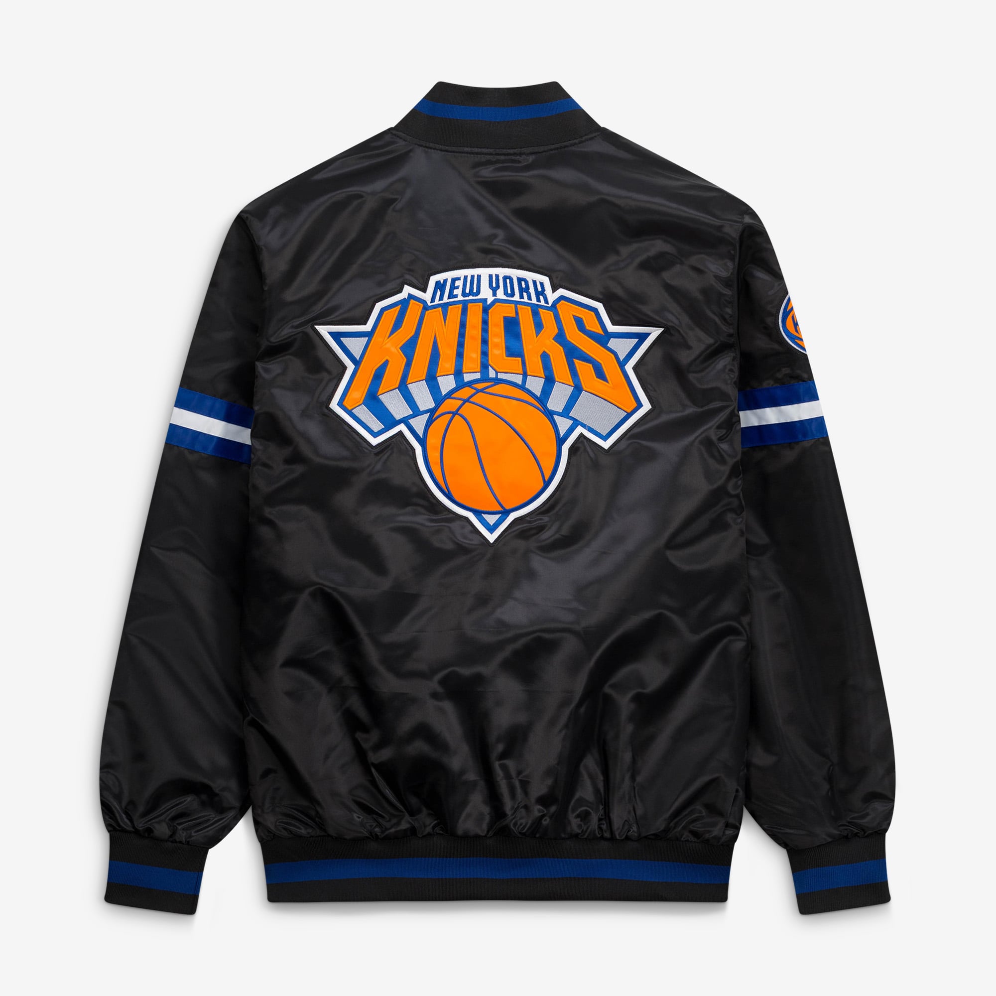 Men's Starter Black New York Knicks Scout Varsity Full-Snap Jacket